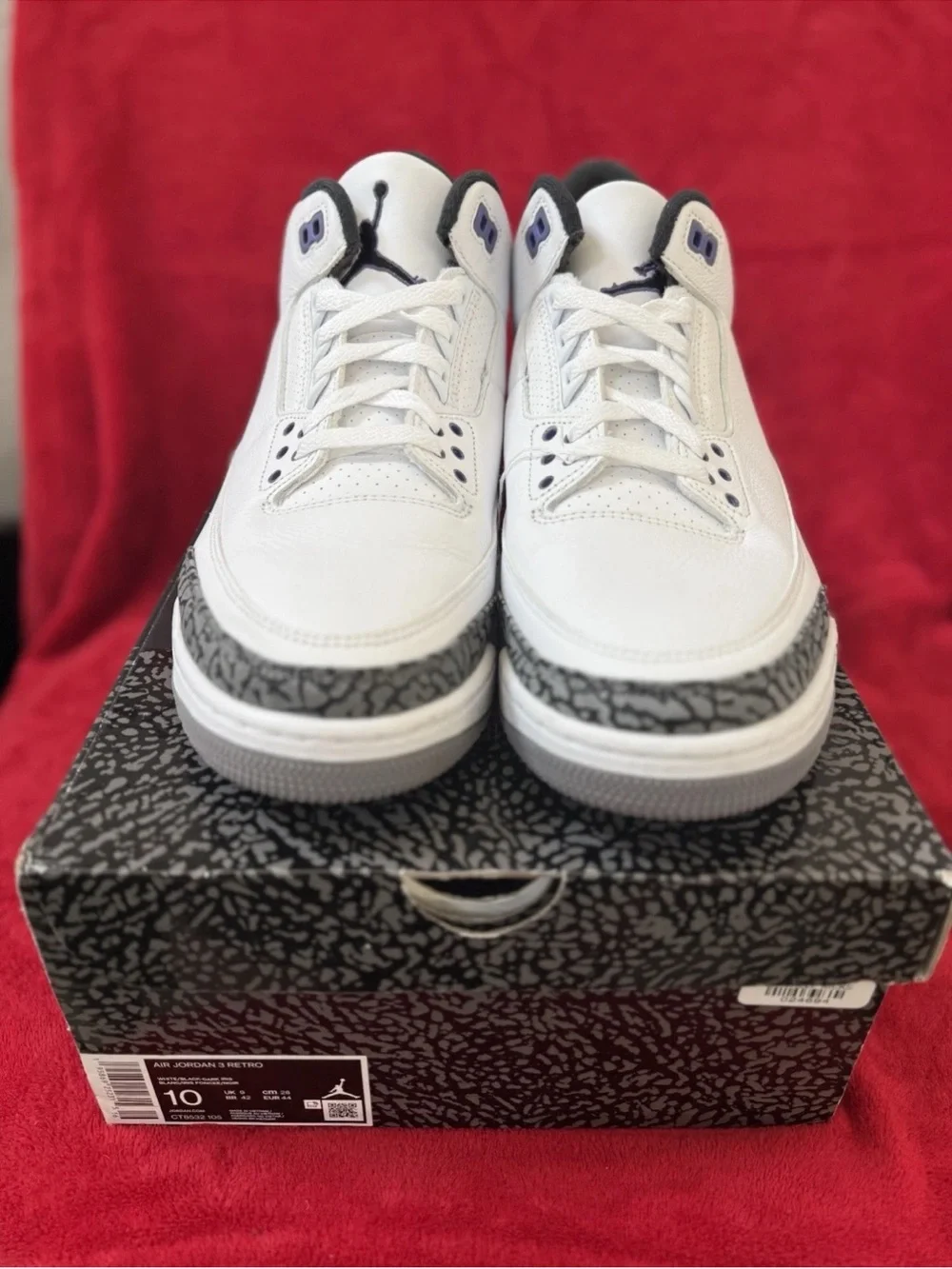 Jordan Men9s White Purple Athletic Shoes